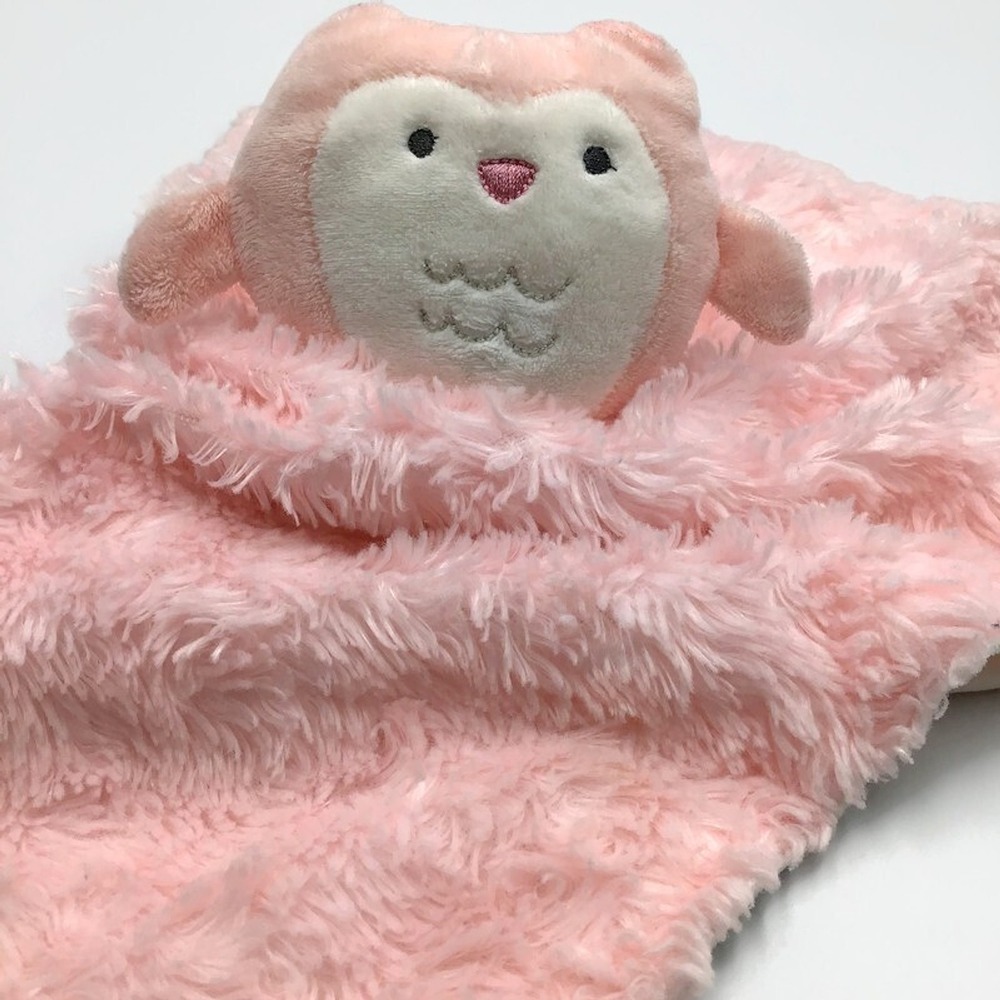 Carters Just One You Owl Lovey Pink Baby Plush Swirl Minky Security Blanket
